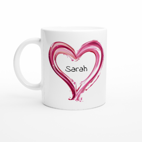 Painted Heart Personalized Coffee Mug