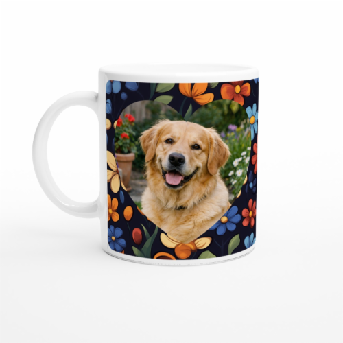Floral Heart Photo Mug